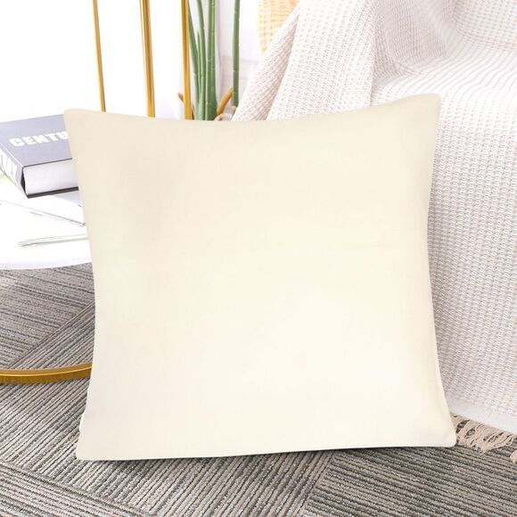 80/20 Viscose Velvet Soft Throw Pillow Cover Square 18" x 18" Cream - Picture 6 of 6